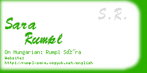 sara rumpl business card